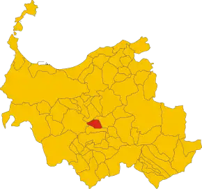 Poziția comunei în cadrul provinciei