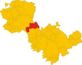 Poziția comunei în cadrul provinciei