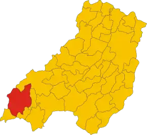 Poziția localității Bedonia