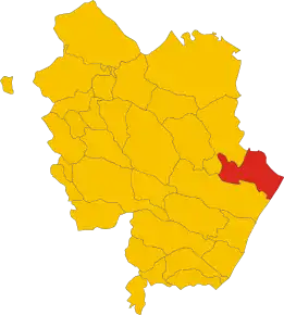 Poziția comunei în cadrul provinciei