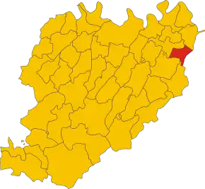 Poziția localității Besenzone