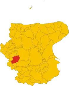 Poziția comunei în cadrul provinciei