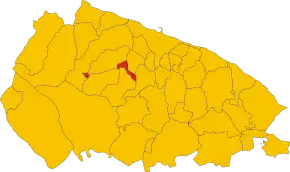 Poziția comunei în cadrul provinciei