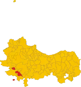 Poziția localității Bisacquino