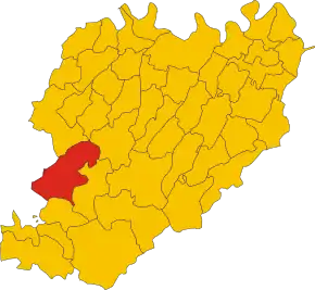 Poziția localității Bobbio