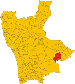 Poziția comunei în cadrul provinciei
