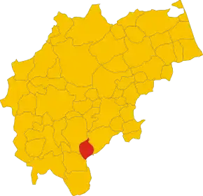 Poziția comunei în cadrul provinciei