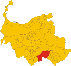 Poziția comunei în cadrul provinciei