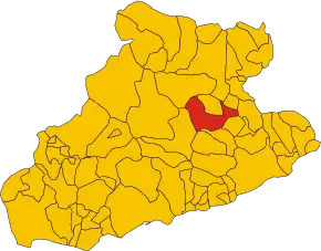 Poziția comunei în cadrul provinciei