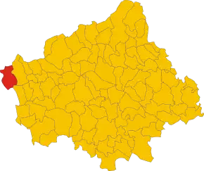 Poziția comunei în cadrul provinciei