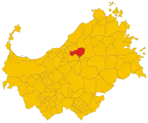 Poziția comunei în cadrul provinciei