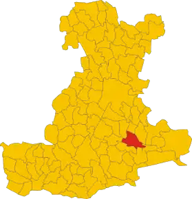 Poziția comunei în cadrul provinciei