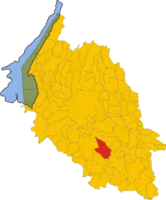 Poziția comunei în cadrul provinciei