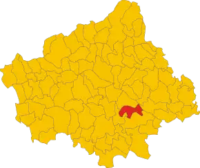 Poziția comunei în cadrul provinciei