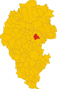 Poziția comunei în cadrul provinciei