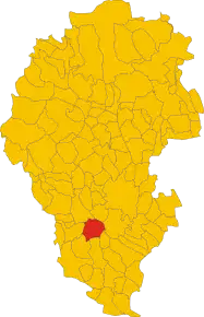 Poziția comunei în cadrul provinciei