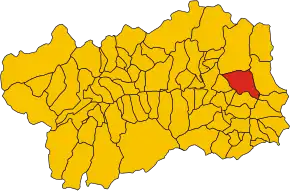 Poziția comunei în cadrul provinciei