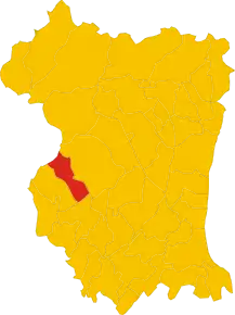 Poziția comunei în cadrul provinciei