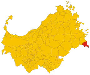 Poziția comunei în cadrul provinciei