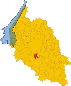 Poziția comunei în cadrul provinciei