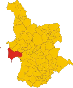 Poziția comunei în cadrul provinciei