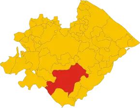 Poziția comunei în cadrul provinciei