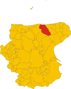Poziția comunei în cadrul provinciei