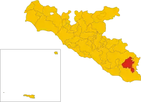 Poziția localității Campobello di Licata