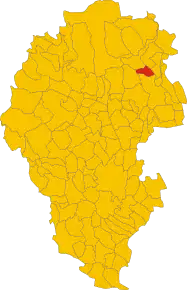 Poziția comunei în cadrul provinciei