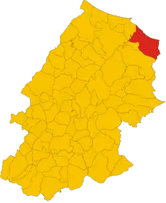 Localizarea Campomarino în Provincia Campobasso