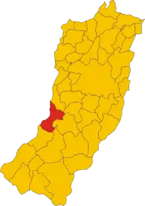 Poziția localității Comune di Canossa