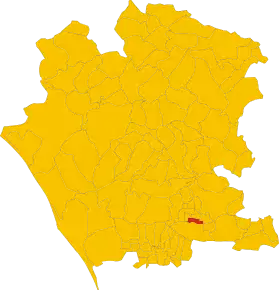 Poziția comunei în cadrul provinciei