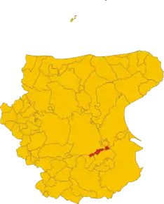 Poziția comunei în cadrul provinciei