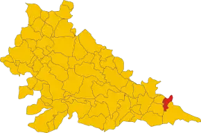 Poziția localității Carbonara di Po