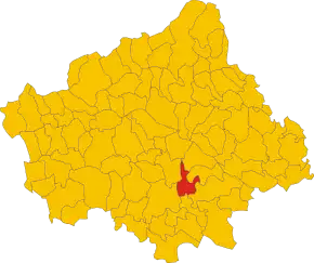 Poziția comunei în cadrul provinciei