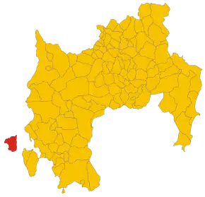 Poziția comunei în cadrul provinciei