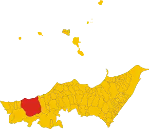 Poziția localității Caronia