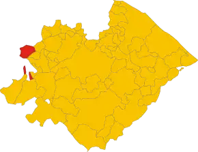 Poziția comunei în cadrul provinciei