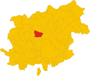 Poziția comunei în cadrul provinciei