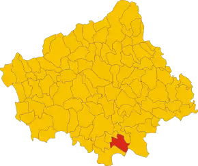 Poziția comunei în cadrul provinciei