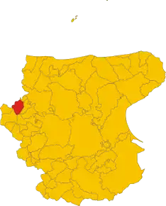 Poziția comunei în cadrul provinciei