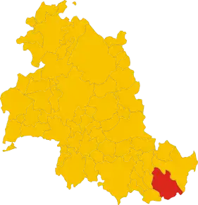 Poziția comunei în cadrul provinciei