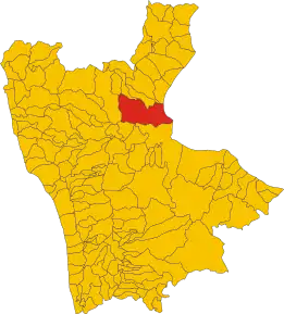 Poziția comunei în cadrul provinciei