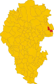 Poziția comunei în cadrul provinciei