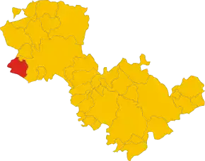 Poziția comunei în cadrul provinciei