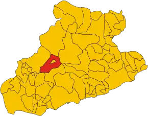 Poziția comunei în cadrul provinciei