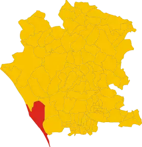 Poziția comunei în cadrul provinciei