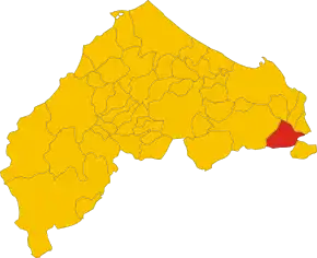Poziția comunei în cadrul provinciei