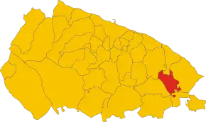 Poziția comunei în cadrul provinciei