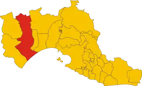 Poziția comunei în cadrul provinciei